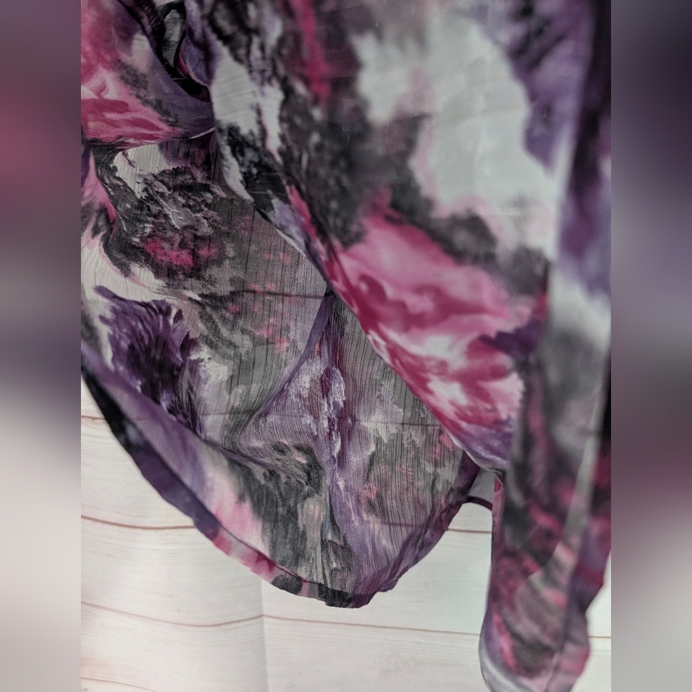 Denver Hayes Floral Chiffon Blouse - Purple and Pink 🩷 Size 2xl - Picture 3 of 7